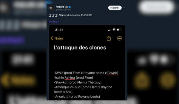 Le nouvel album de Freeze Corleone sort ce 11 septembre | Capture d'écran Twitter