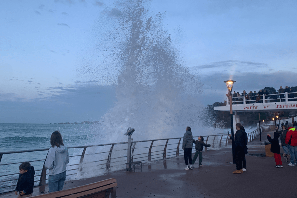 Les touristes les plus jeunes étaient impressionnés par la taille de certaines vagues - (TL - INF)