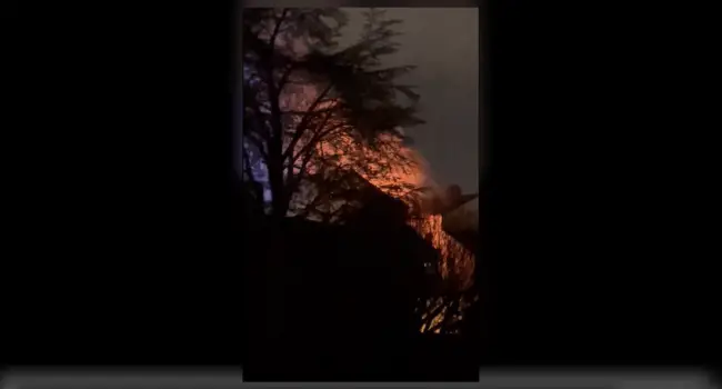 Un incendie rue de la Bastille à Nantes ce 31 décembre | Image transmise à INF Nantes