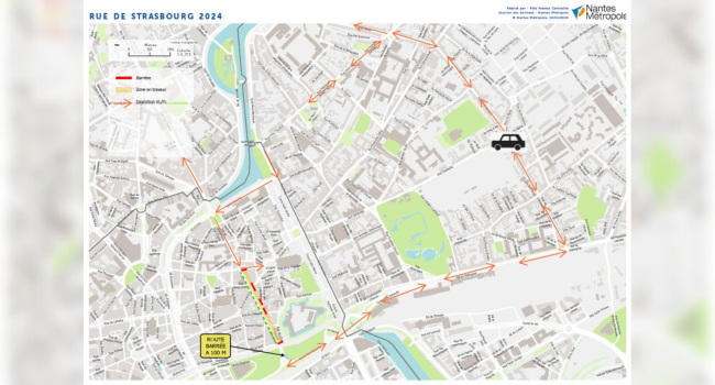 La circulation sera perturbé dans le centre-ville de Nantes ce 21 juin 2024 | Nantes Métropole