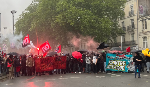 Plusieurs centaines de militants radiaux étaient présents en tête de cortège le 15 juin dernier à Nantes | T.L. - INF Nantes