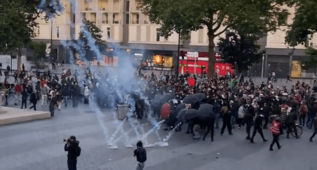 A Nantes, de violents affrontements ont éclatés après les résultats des élections législatives | Image Témoin INF Nantes