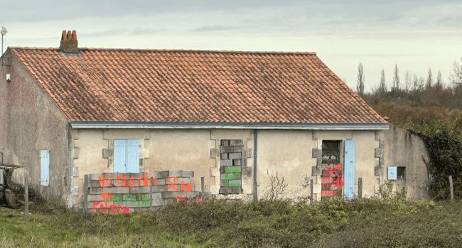Une maison se situant dans la réserve naturelle du marais d'Yves a été muré pour dénoncer le manque de terrain agricole | TL - INF la Rochelle