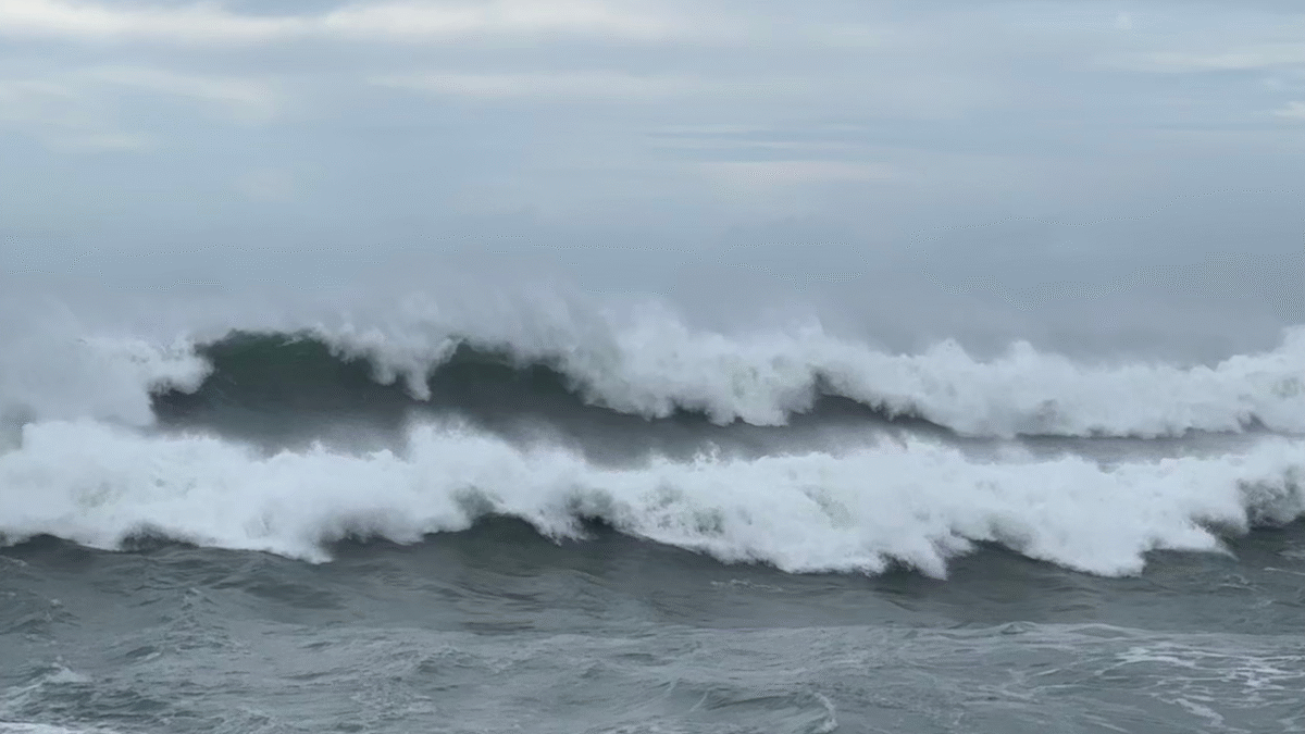 vague, tempête, océan