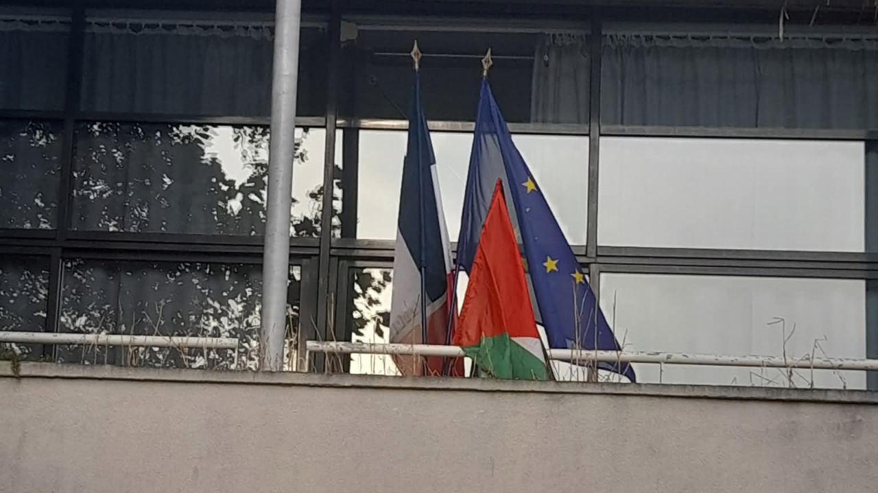 Le drapeau palestinien a été installé dans la nuit de lundi à mardi | DR