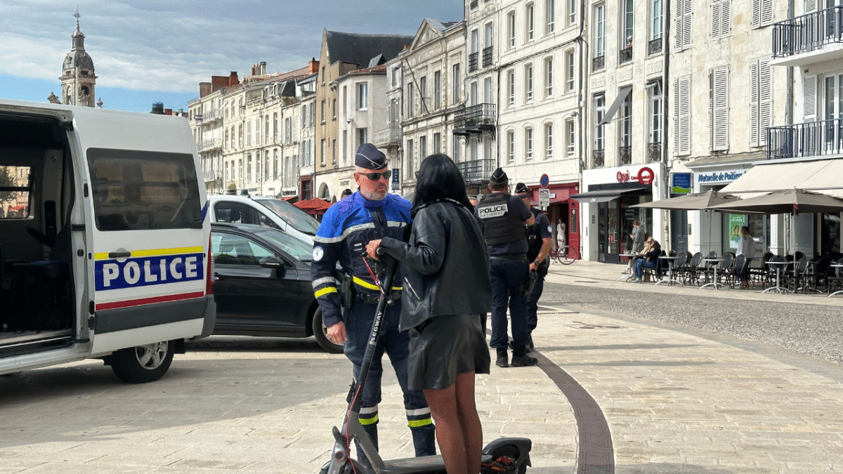 police, la rochelle, contrôle, vieux port, trottinette