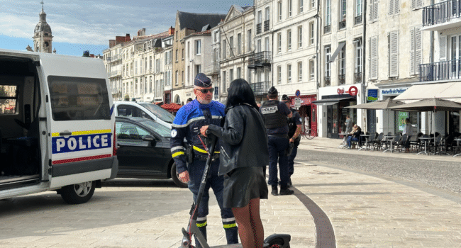 police, la rochelle, contrôle, vieux port, trottinette