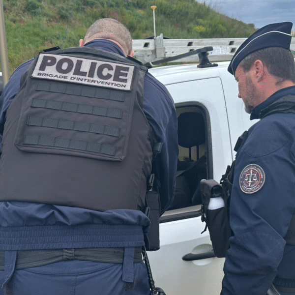 police, contrôle, route, voiture, sécurité routière