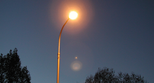 lampadaire, nuit, éclairage public
