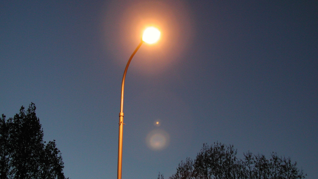 lampadaire, nuit, éclairage public