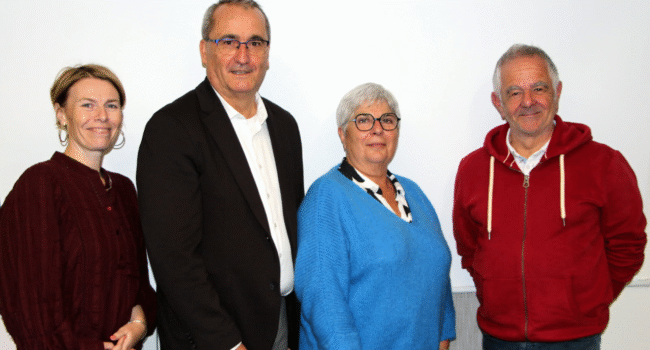 De gauche à droite, une partie de l'équipe du maire sortant : Aurélie Crouzeau, Jean-Luc Algay, Cendrine Guillemet, Vincent Vinet | DR