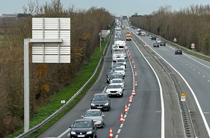 circulation, bouchon, route, travaux