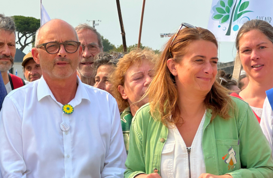 Le candidat de l’union de la gauche à l’agglomération, Jean-Marc Soubeste, et la cheffe des écologistes, Marine Tondelier | TL – INF La Rochelle