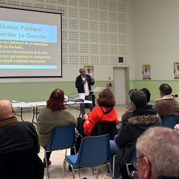 Jaouad El Marbouh a tenu sa première réunion publique ce lundi soir dans le quartier de La Genette | TL – INF La Rochelle