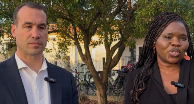 La tête de liste « Générations La Rochelle », Thibaut Guiraud, et Aline Guibordeau | TL - INF LR