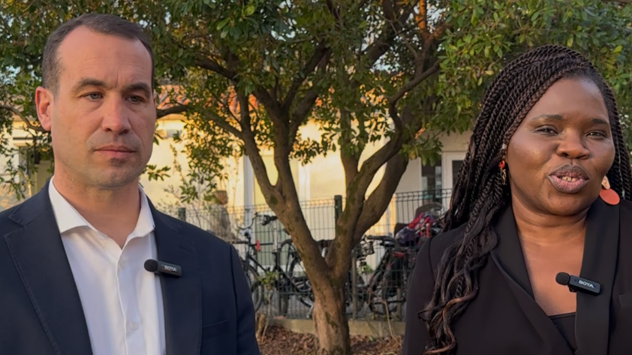 La tête de liste « Générations La Rochelle », Thibaut Guiraud, et Aline Guibordeau | TL - INF LR