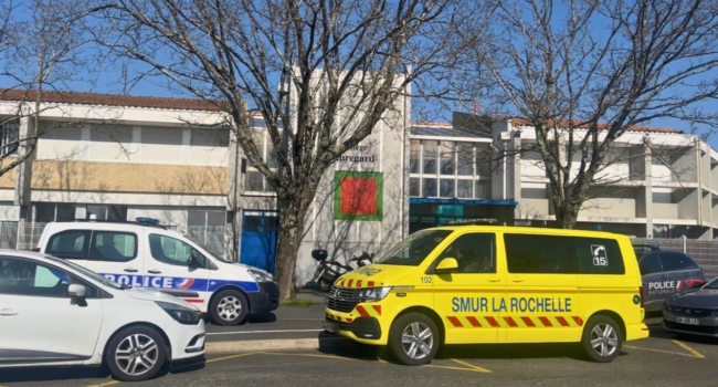 Un important dispositif a été déployé ce mercredi matin devant le lycée Beauregard à La Rochelle | TL – INF LR