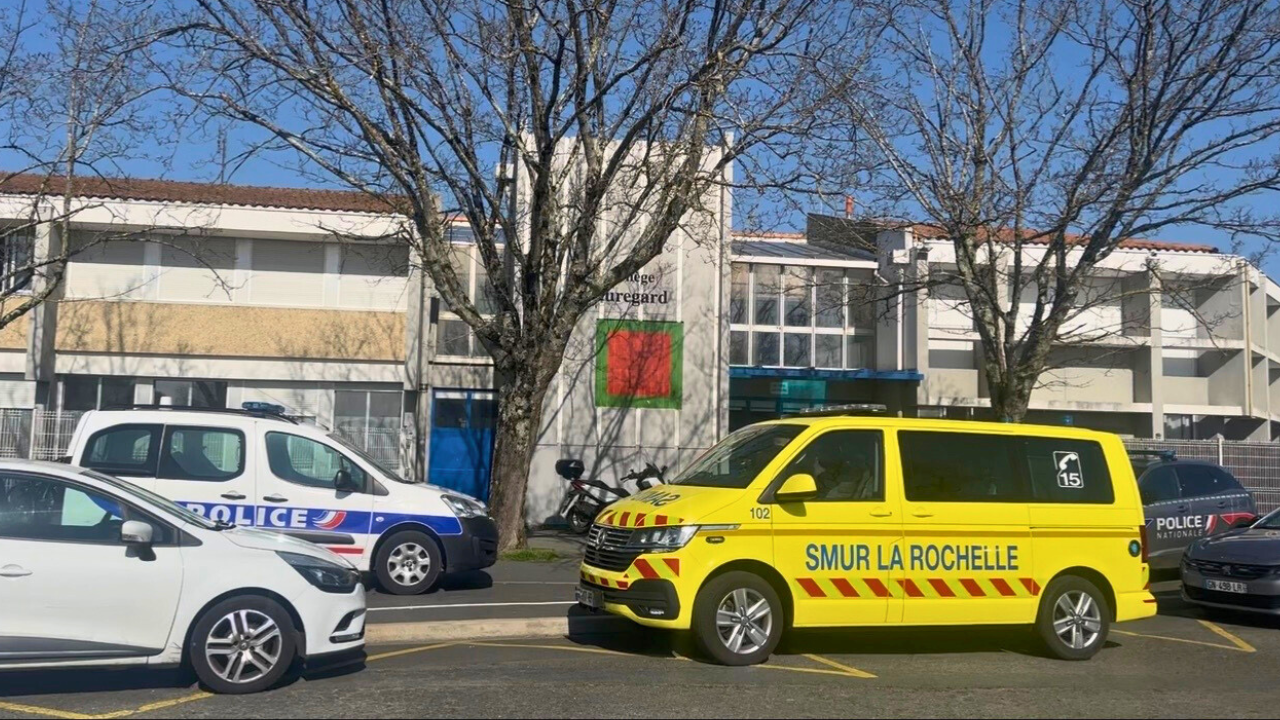 Un important dispositif a été déployé ce mercredi matin devant le lycée Beauregard à La Rochelle | TL – INF LR