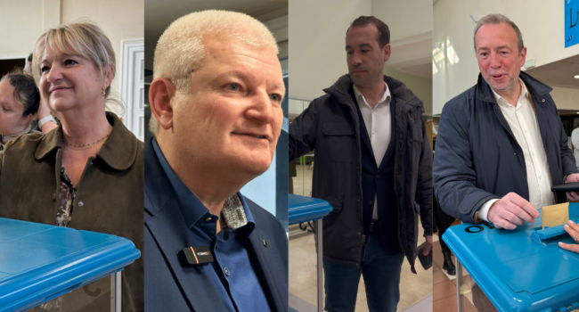 De gauche à droite : Maryline Simoné, Olivier Falorni, Thibaut Guiraud et Christophe Batcabe | TL - INF la Rochelle