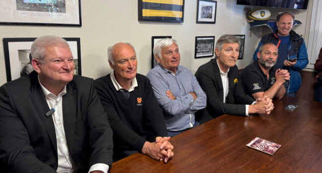 La famille Élissalde était au côté du maire Olivier Falorni et du président du Stade Rochelais, Vincent Merling | TL - INF LR
