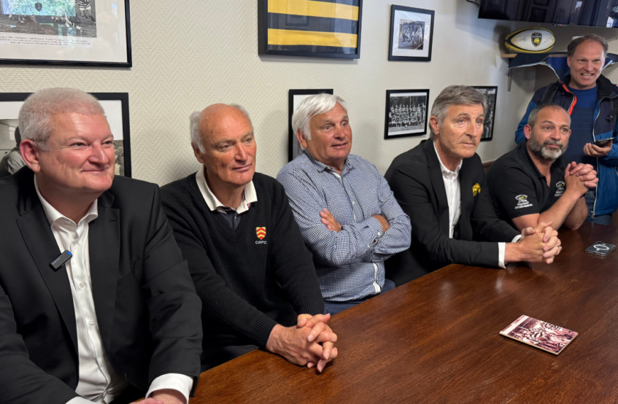 La famille Élissalde était au côté du maire Olivier Falorni et du président du Stade Rochelais, Vincent Merling | TL - INF LR