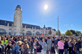 gare la rochelle, manifestation, gilets jaune, 17 octobre, rassemblement, police, protestation, la rochelle