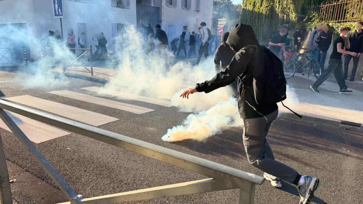 lacrymogène, manifestation, manifestant, police, grenade lacrymogène